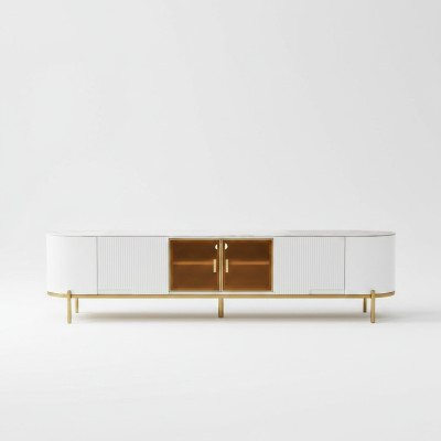 Luxus rtv Lowboard tv Ständer Sideboard Wohnzimmer Holz Weiß Modern