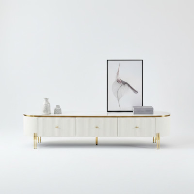 TV Ständer RTV Lowboard Weiß Modern Wohnzimmer Sideboard Holz Neu