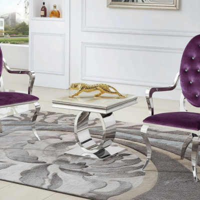 Couchtisch Design Stil Silber Tisch Wohnzimmer Moderne Möbel Edelstahl