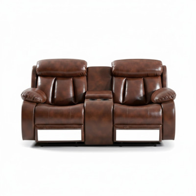 Sofa 2 Sitzer Couch Polster Designer Relax Funktion Wohnzimmer Braun Neu