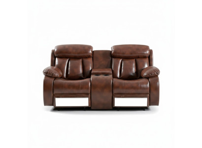 Sofa 2 Sitzer Couch Polster Designer Relax Funktion Wohnzimmer Braun Neu