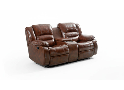 Sofa 2 Sitzer Design Sofas Polster Couchen Relax Braun Wohnzimmer