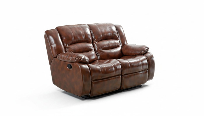 Wohnzimmer Sofa 2 Sitzer Moderne Couch Polster Sitzer Sofa Braun Holz
