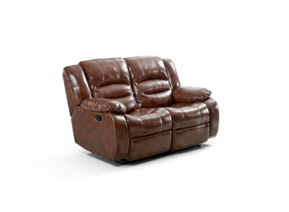 Wohnzimmer Sofa 2 Sitzer Moderne Couch Polster Sitzer Sofa Braun Holz