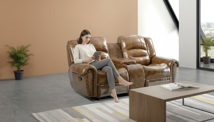 Sofa 2 Sitzer Design Sofa Polster Couchen Couch Modern Luxus Braun Neu