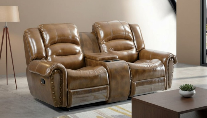 Sofa 2 Sitzer Design Sofa Polster Couchen Couch Modern Luxus Braun Neu