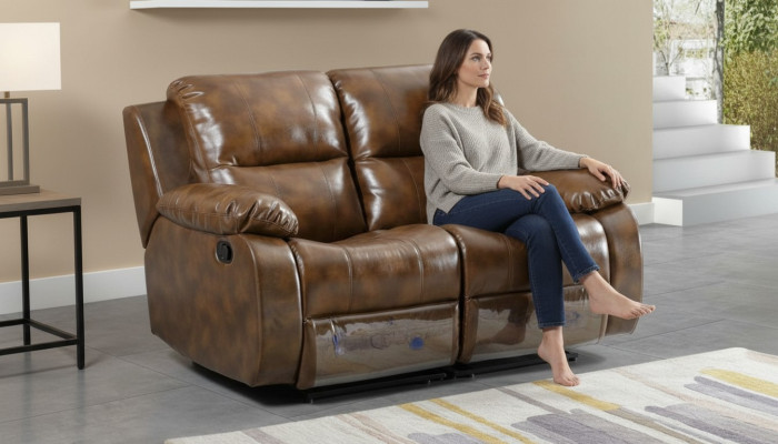 Couchen Braun Sofa 2 Sitzer Massagesessel Zweisitzer Relax Neu