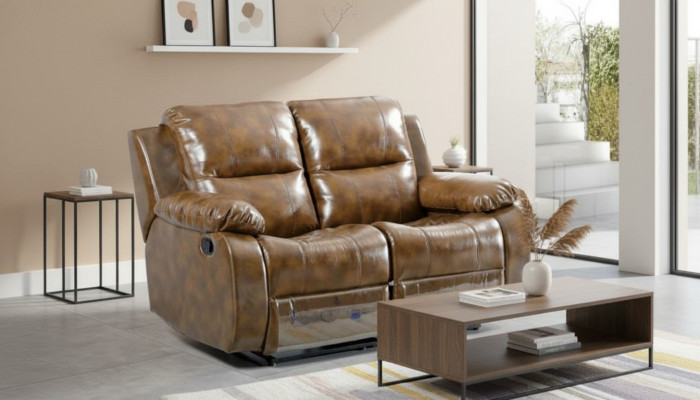 Couchen Braun Sofa 2 Sitzer Massagesessel Zweisitzer Relax Neu