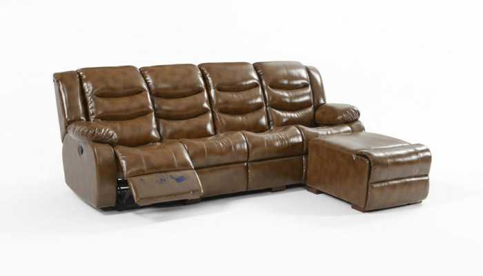 Luxus Möbel Sofa 4 Sitzer Pouff Couch Design Polster Relax Wohnlandschaft
