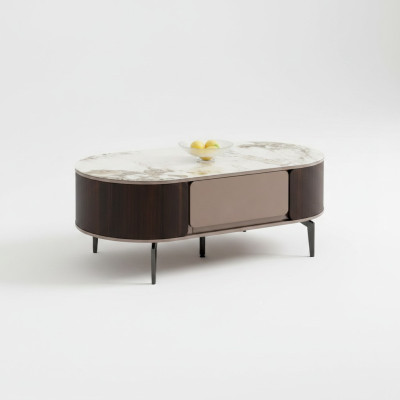 Designer Brauner Couchtisch Wohnzimmer Holz Möbel Beistelltisch Neu