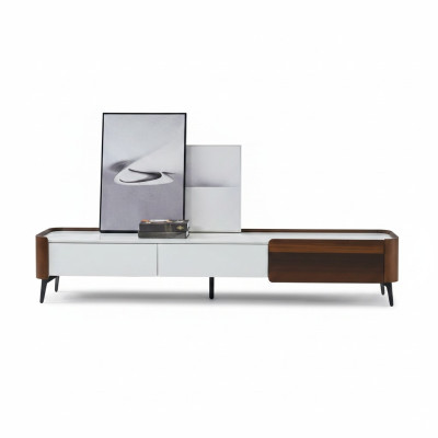 TV Ständer RTV Lowboard Weiß Tisch Holz Modern Wohnzimmer Sideboard