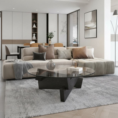 Couchtisch Design Möbel Luxus Neu schwarz Modern Wohnzimmer Holz Glas