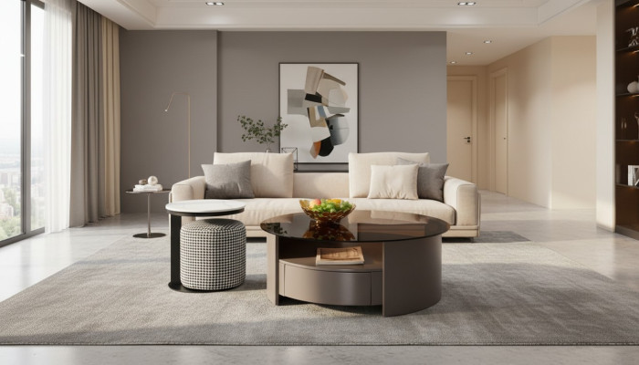Grauner Couchtisch Tisch Beistelltisch Kaffeetisch Luxus Design Modern