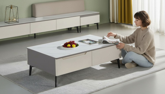 Möbel Design Tisch Couchtisch Beistelltisch Wohnzimmer Luxus Holz Neu