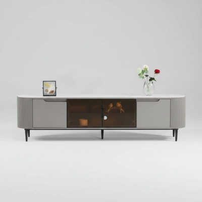 rtv Lowboard tv ständer Sideboard Holz Grau Luxus Wohnzimmer Design