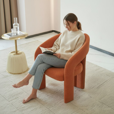 Oranger Sessel Wohnzimmer Stuhl Einsitzer Polster Sitzmöbel Lounge Relax