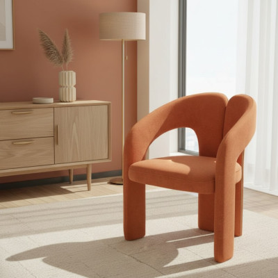 Oranger Sessel Wohnzimmer Stuhl Einsitzer Polster Sitzmöbel Lounge Relax