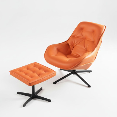 Klassische Design Polster Sessel Set Chesterfield Sitz Garnitur + Hocker