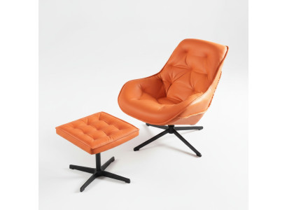 Klassische Design Polster Sessel Set Chesterfield Sitz Garnitur + Hocker