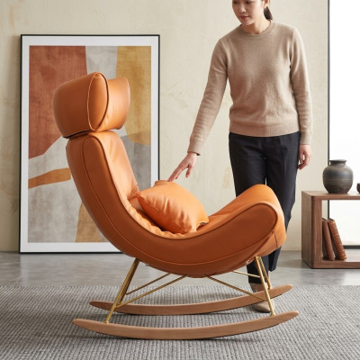 Design Sofa Sessel Couch Polster Luxus Kunstleder 1 Sitzer Neu Orange