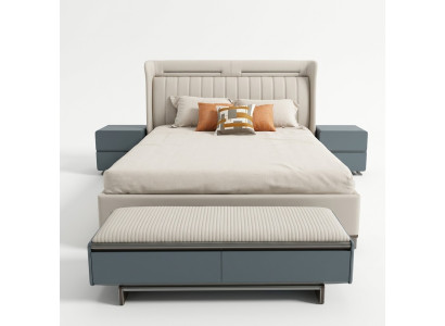 Schlafzimmer Set Luxus Möbel Bett Nachttische Doppelbetten Bettgestell