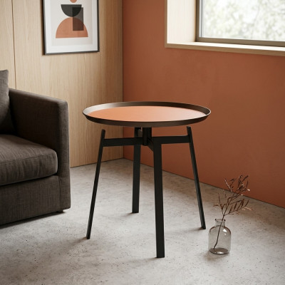 Wohnzimmer Runder Couchtisch orange Stil Moderne Edelstahl Tische Tisch