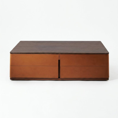 Wohnzimmer Couchtisch Orange Luxus Material Holz Stil Moderne Tische