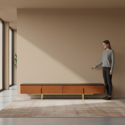 tv Ständer Orange Material Holz Stil Modern Wohnzimmer 200cm Schränke