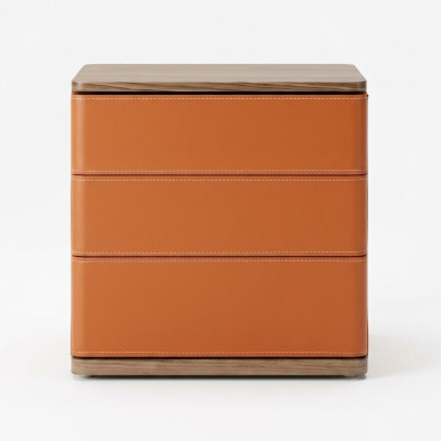 SchlafZimmer Nachttisch Design Neu Material Holz Luxus orange