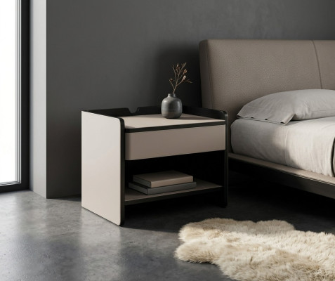 Schlafzimmer Nachttisch Modern Holz beige Luxus Beistelltische Möbel
