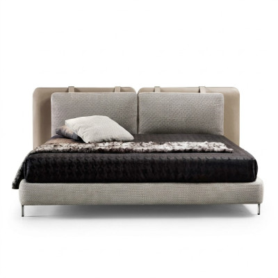 Schlafzimmer Großes Doppelbett stilvolles Bett Holz neu Luxus Modern