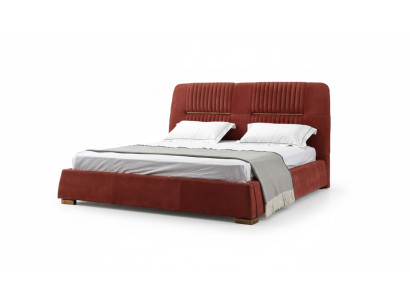 Design Rotes Doppelbett Bettgestelle Betten Holzbetten Textil Schlafzimmer Bett