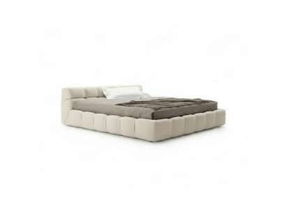 Weiß beige Bett Schlafzimmer Betten Doppelbetten Schlafbetten Textil
