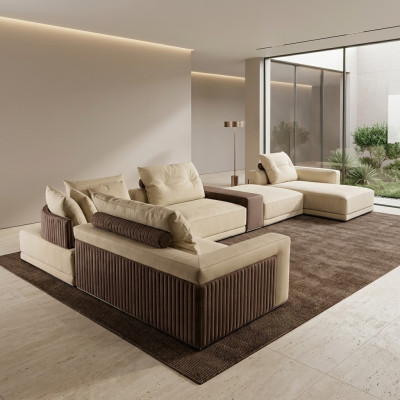 Wohnzimmer Ecksofa U-Form Couch Sitz Polster Garnitur Modern Sofa Neu
