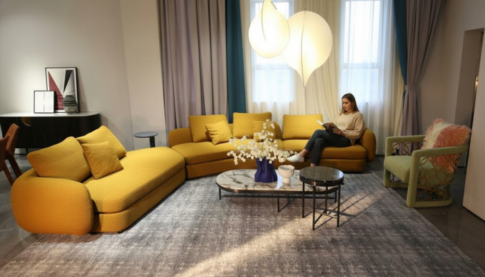 Wohnzimmer Luxus Möbel Ecksofa L Form Couch Design Polsterung Textil