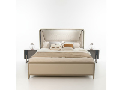 Schlafzimmer Bett Betten Designer Doppelbett Naturholz Bett Bettgestell Beige