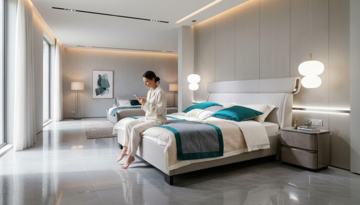 Modernes Doppelbett Bett Schlafzimmer Möbel Bettrahmen Bettgestell Betten