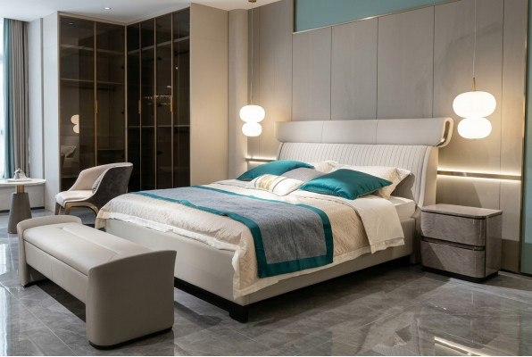 Modernes Doppelbett Bett Schlafzimmer Möbel Bettrahmen Bettgestell Betten