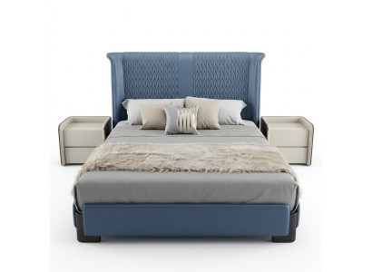Schlafzimmer Set Bett 2x Nachttisch 3 tlg. Design Modern Luxus Betten Gruppe Neu