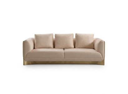 Sofa 3 Sitzer Sofas Wohnzimmer Luxus Stil Modern beige Couch Möbel