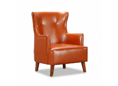 Orange Sessel Einsitzer Wohnzimmer Luxus Kunstleder Polstermöbel Neu