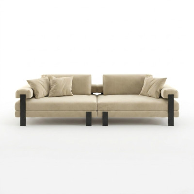 Designer Sofa 2 Sitzer Modern Couch Polster Beige Sofas Designsofa Neu