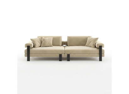 Designer Sofa 2 Sitzer Modern Couch Polster Beige Sofas Designsofa Neu
