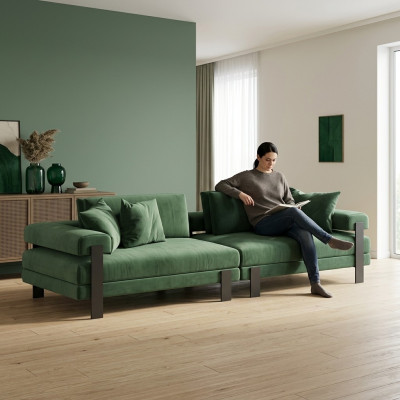 Sofa 2 Sitzer Couch Design Polster Modern Textil Stoff Modern Zweisitzer