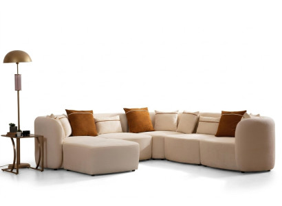 Wohnzimmer Beige Modern Sofa L-Form Sitz Ecksofa Couch Polstermöbel