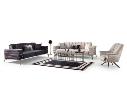 Sofa Samt Polster Sitz 3311 Design Sofas Metall Garnitur Couchen Neu