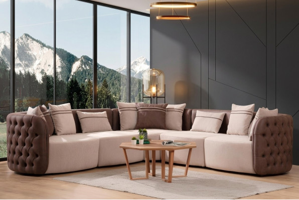 Sofa Möbel Wohnlandschaft Luxus Modern Eckgarnitur Ecksofa L-form Polster