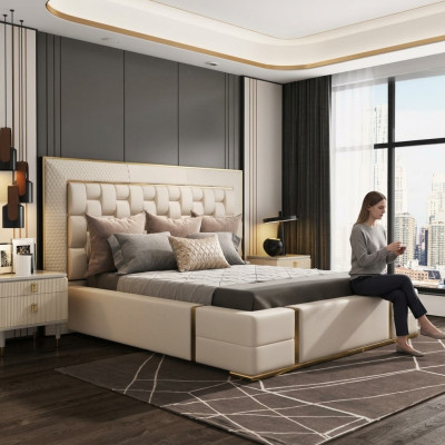Luxus Schlafzimmer Bett Polster Design Luxus Doppel Betten Möbel Neu