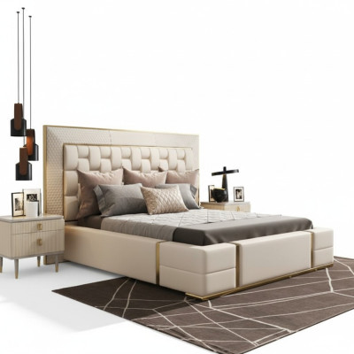 Luxus Schlafzimmer Bett Polster Design Luxus Doppel Betten Möbel Neu