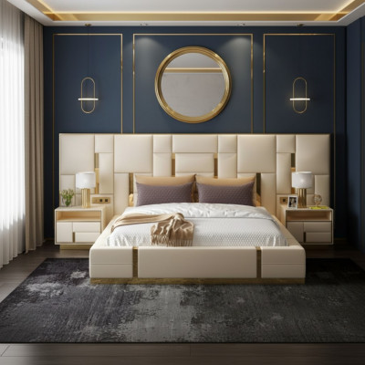 Luxus Schlafzimmer Bett Polster Design Luxus Doppel Hotel Betten Neu